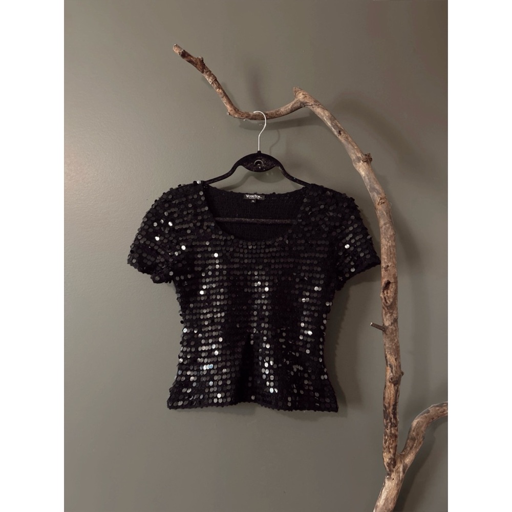 Vintage 1990s Full Sequin Wool Top